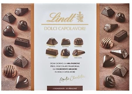 Lindt Dolci Capolavori Fondenti, Scatola Cioccolatini Fondenti assortiti 336g