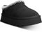 metricfalcon Mini stivali da donna con plateau, pantofole da donna, pantofole da interno, senza lacci, foderate in pile, scamosciate, stivaletti corti, nero, 38.5 EU