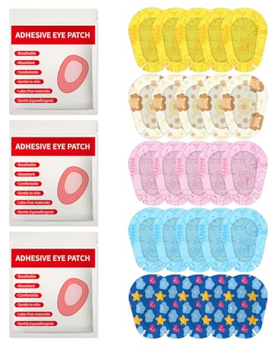 Lot de 90 patchs adhésifs jetables pour les yeux pour enfants | Adhésif pour adolescents, tout-petits, filles, garçons