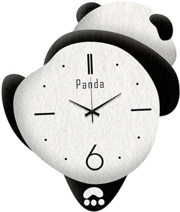 Sharplace Panda-Form-Wanduhr, Nicht, Hängeuhr, Haushalt, Innenbereich, schwingende Beine hin und her, modern, für die Küche, vielseitig einsetzbar, 40cmx33cm