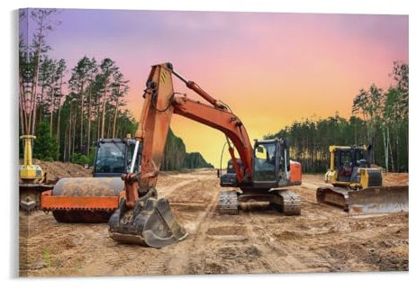 Puzzle 1000 Teile,Bulldozer, Bagger und Bodenverdichter bei Straßenbauarbeiten,Intelligenz-Herausforderungs-Puzzle Kinder-Intelligenz-Herausforderungs-Rätsel(38x26cm)-167