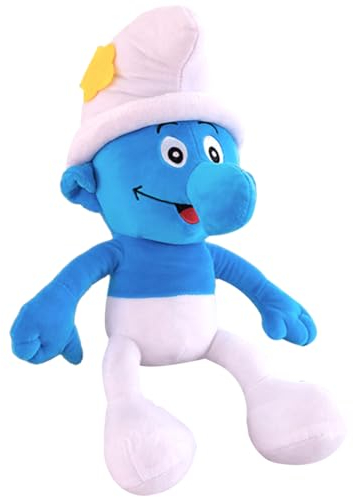 IOSCDH Smurfs Plüschtier, Anime Cartoon Schlümpfe Plüschtier Smurf Plüschtier Kuscheltier Stofftier Gefüllte Plüschpuppe,Mädchen Jungen Bett Kinderzimmer Dekor Themed Geburtstag Party Supplies(B)