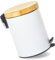 GREELUE 5L Mülleimer Bad mit Holzdeckel, Kosmetikeimer mit Absenkautomatik (Soft Close), Badezimmer eimer, Abfalleimer Bad (Weiß 5L)