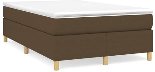 AUVYI Boxspringbett Polsterbett, Bett, Betten, Bettgestell, Schlafzimmer 120x200 cm Dunkelbraun Bettrahmen Betten Stoff Einzelbett