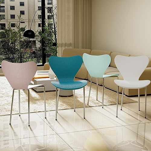 Lvhecforhm Esszimmerstuhl Plastikstuhl 4er Set, Stuhl Esszimmerstühle, Wohnzimmerstühle mit Rückenlehne, Stühle für das Esszimmer Kunststoff Geeignet für Esszimmer, Wohnzimmer Hell Modern Design