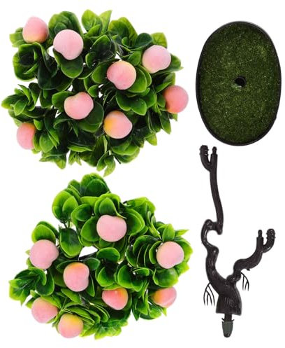 Warmhm Realistischer Künstlicher Mit Töpfen Dekorative Bonsai-Pflanze Für Zuhause Büro Und Schreibtisch Mit Grünen Blättern Und Früchten Pflegeleichte Kunstpflanze Für Raumklima