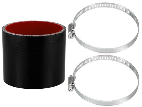 Motoforti 1 Set Manguera de Silicona para Automóvil Negra Roja de 80mm (3.15) de Diámetro Interno y 76mm (2.99) de Longitud a 0 Grados con Abrazaderas, Manguera de Refrigerante