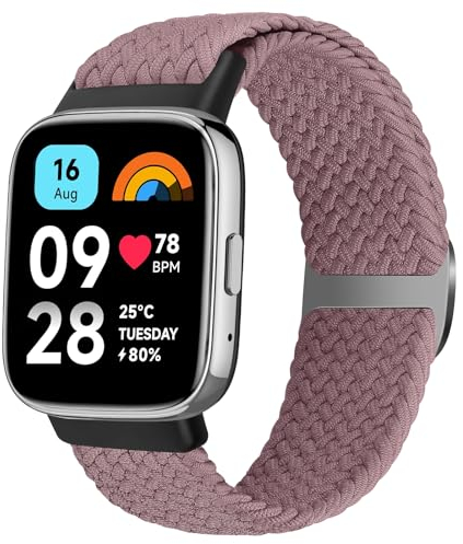 KIBDSNG Geflochtenes Armband Kompatibel mit Xiaomi Redmi Watch 3 Active Armband für Herren Damen, Elastisch Verstellbares Sport Ersatzarmbänder Nylon Uhrenarmband für Xiaomi Redmi Watch 3 Active