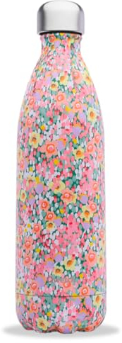 Qwetch - Bouteille Isotherme Originals Giverny Mimosa 1L - 24h Froid et 12h Chaud - Etanche, Sans BPA & Réutilisable - Gourde inox isotherme pour Sport, Voyage, Bureau, Randonnée