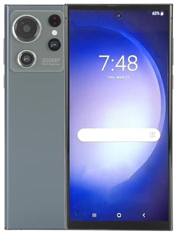 Bewinner Smartphone S24 Ultra Sbloccato 12 + 256 GB, 6,8 Pollici 1440 X 3040 Cellulare 6800 MAh - Riconoscimento Facciale, WIFI 2.4G 5G, Bluetooth, Doppia Fotocamera da 32 MP (GREEN)