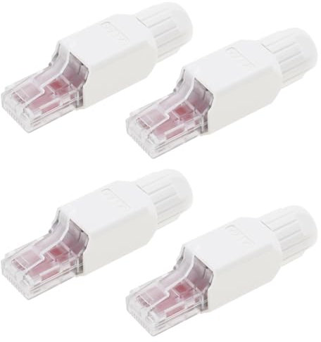 OTOTEC 4 Uds. Conector RJ45 Sin Herramientas Enchufe Modular Cat6A Chapado en Oro Extremos de Cable Ethernet Cat6A para Cable de Red de 23 A 26 AWG