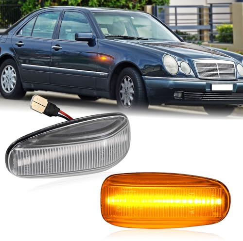 POPMOTORZ LED Seitenblinker Blinker mit Canbus Fehlerfrei 2835 SMD für Mercede-s Benz E-Class W124 W210/S210 ML-Class W163 C-Class W202 CLK-Class W208 CLK320 SLK-Class R129 Vito W638, 2 Stück