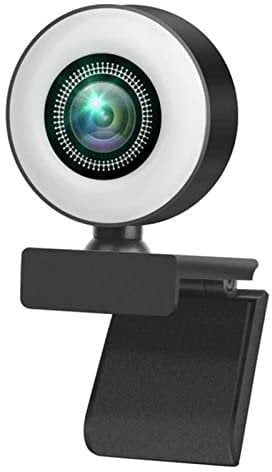 Webcam 2K 4K HD Webcam with Ring Fill Light for Laptop PC Computer Live Broadcast Camera Video Web Camera Microphone Web Cam Webcam(4K)