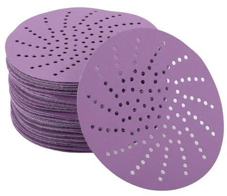 Partuto 50 Pz 5 Pollici 4000 Grana Universale Dischi Abrasivi - Dischi Abrasivi Rotondi con Adesivo - Base in Carta Viola