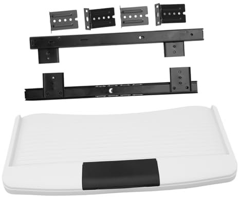 FUNOMOCYA Vassoio Per Tastiera Stile Cassetto Supporto Estraibile Per Tastiera Sotto La Scrivania Organizer Da Scrivania in Abs e Acciaio Inossidabile Dimensioni Ridotte Capacità Adeguata