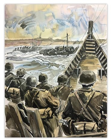 Artery8 Krieg Militär Landung in der Normandie D-Day Ungerahmter großer Druck 46x61 cm