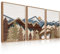 BINCUE Berge Wandbilder,Bergwald Wandkunst Wohnzimmer,Natur Landschaft Poster,Boho Abstrakte Wanddeko,Sonne Wald Bilder,Modern Berg Wald Landschaft Bilder für Schlafzimmer Büro Küche,30x40cm