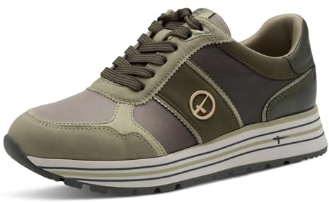 Tamaris Damen Low-Top Sneaker, Frauen Halbschuhe,Wechselfußbett,Sportschuhe,Freizeitschuhe,Turnschuhe,Laufschuhe,Freizeit,Olive Comb,40 EU