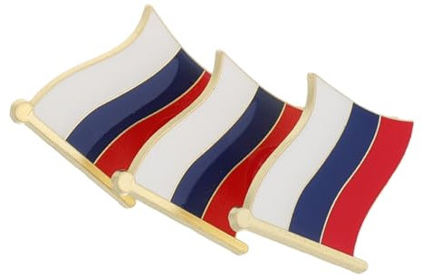 LALADEFIEE 3 Stück Russische Flagge Anstecknadeln aus Metall Dekorative Broschen mit Einzigartigem Design für Team Building und Clubaktivitäten Qualität Garantiert
