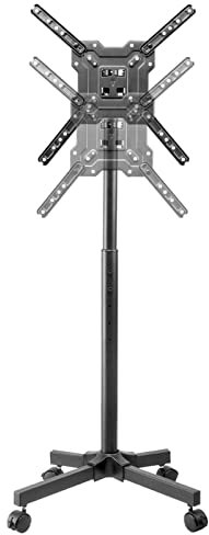 Mobile TV Stand Height Adjustable Mobile TV Cart Stand, Indoor Outdoor Mini Portable Universal TV Stand for 17-50 Inch LCD LED OLED 4K Monitor Panels, Save Space(