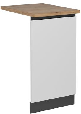 Vicco Panel Frontal del lavavajillas R-Line, Blanco, 45 cm, ET Roble
