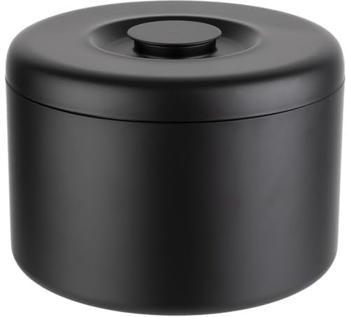 Buddy´s Bar - Großer Eiswürfelbehälter mit 6 Litern Fassungsvermögen, Eiseimer/Eisbox Aluminium - 27 cm x 27 cm x 20 cm, Nicht spülmaschinengeeignet, schwarz