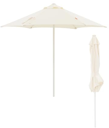 JJ. Parasol droit Ouverture avec manivelle Toile professionnelle renforcée résistante aux UV