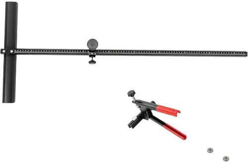 Yidubid Tagliapiastrelle Manuale con 2 Lame di Taglio E Pinze Divisorie, 90cm A Forma di T Manuale Ceramica Tagliapavimenti per Vetro Porcellanato, 3-15mm Spessore di Taglio Black,1