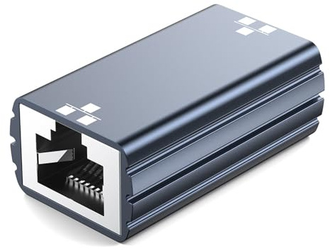 Accoppiatore Ethernet 1Gbps, Estensore per Cavo Ethernet, Grigio | Connettore RJ45 Gigabit per Estensione Cavi di Rete fino a 100 m, Compatibile con Cavi Cat5, Cat5e, Cat6, Cat6A, Cat7