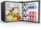 EUHOMY 46L Frigorifero Piccolo con Freezer: Frigorifero Monoporta con Porta Reversibile, Silenzioso, 7 Livelli Termostato Regolabile, Mini Frigo da Ufficio, Camera, Hotel, Nero