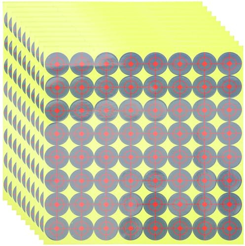 GLEAVI Autocollants Ronds pour Cibles de Tir 1 Pouce Papier Professionnel Autocollants Adhésifs 640 Pièces et Réparation Usage Chasse et Tir Sportif