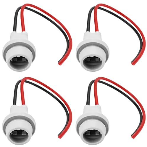 4x Gummi Lampenfassung, T10 T15 W5W W16W LED Adapter Glühbirnenfassung | Vorverdrahtete Anschlussverlängerung, Ideal für Boot-Seitenlicht, Nummernschildbeleuchtung & Auto-Innenbeleuchtung