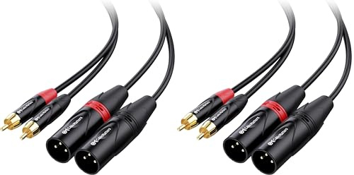 Cable Matters Dual RCA to XLR Unbalanced Interconnect Cable 1.8m, 2 RCA to 2 XLR Male Cable (Pack of 2)
