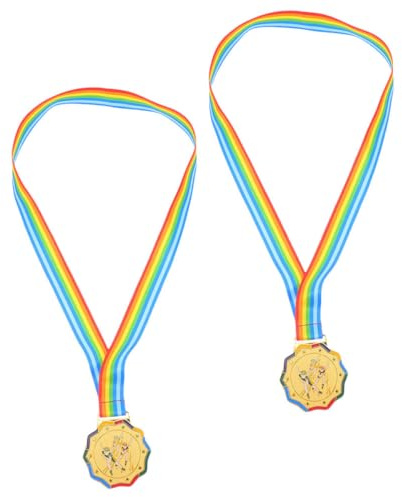 TOVINANNA Goldmedaillen mit Komfortablem 2 Stück aus Zinklegierung und Einfachem Display für Kinder Eislauf für Sportfeste und Kindergartenveranstaltungen