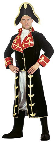 Widmann - Kostüm Napoleon, langer Kasack, Jabot, Hose, Stiefelüberzieher, Hut, Karneval, Mottoparty
