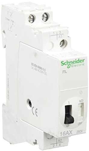 Schneider A9C30212 Fernschalter iTL, 2P, 2 S, 16A, Spule 24 VDC, 48 VAC 50/60Hz