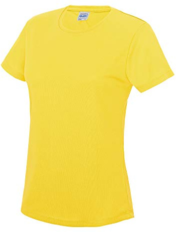Just Cool Women's Sports Plain-coloured T-Shirt - Yellow - X-Large