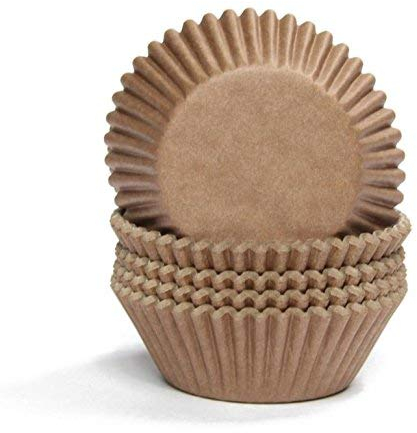 Miss Bakery's House® Papierbackförmchen - Standard - Braun - 75 Stück - Ø 5 cm x 3 cm - backfest - für Muffins und Cupcakes - Form zum Mitbacken im Ofen