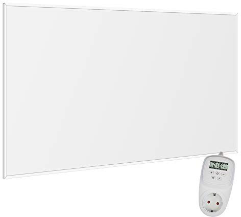 VIESTA® Chauffage mural infrarouge avec thermostat [INCL.TH12 THERMOSTAT] – Radiateur mural à infrarouge – Chauffage infrarouge en cristal de carbone – Panneau adapté pour salle de bain – 780 Watt