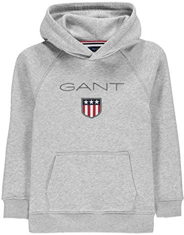Gant Sweatshirt Shield Hoodie Sportkapuzenpullover, Light Grey Melange, 146/152