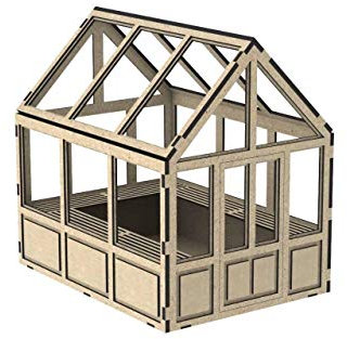 Greenhouse Kit Style 1~12th Scale ~ Dolls House Miniatures ~ Laser Cut Kits
