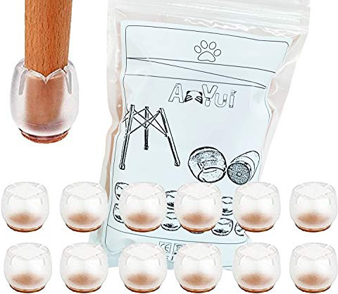 Aeeyui 12PCS Housse de Chaise Table Antidérapant Silicone Embouts de Chaise Pieds Protecteur pour Jambes de Meubles Rondes et Carrés Sol Antidérapant (26-31mm)