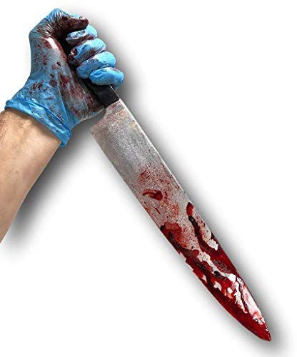 Rubber Johnnies Küchenmesser mit Blutüberzug, Halloween-Film/Theater-Rollenspiel, LARP, Kostüm-Requisiten-Zubehör