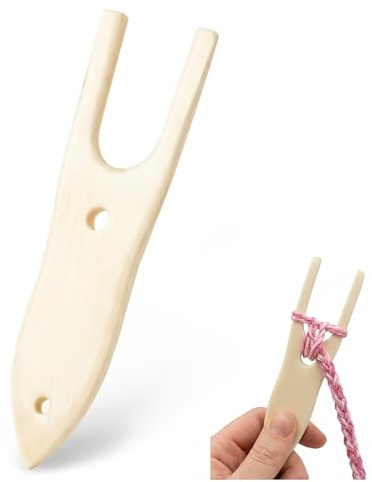 Mythrojan Horn Lucet Fork Cord Making Braiding, Handcrafting, Knitting, Weaving Tool - Ancient Cording Tool, Polished Finish