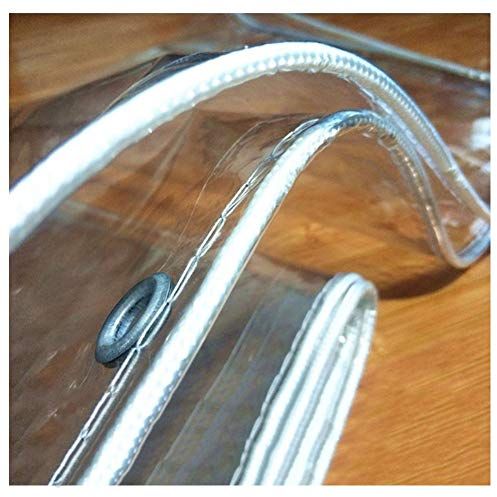 WUZMING wasserdichte Transparente Plane Mit Ösen, 0,5 Mm Super Dick PVC Antialterung Terrasse Gartenbaupflanzen, 500g / m² (Color : Clear-0.5mm, Size : 2.4x3m)