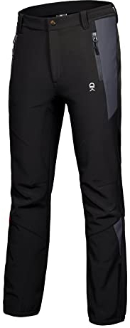 Little Donkey Andy Damen Winter Wanderhose Skihose Trekkinghose Snowboardhose, Softshell-Hose, Fleecegefüttert und wasserabweisend Schwarz S
