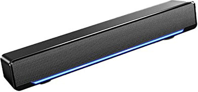 Soundbar per PC, soundbar USB cablato a LED con 2 altoparlanti ad alta potenza, scatola audio surround, altoparlante stereo 3D con presa da 3,5 mm per computer portatile