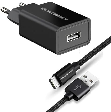 Kit Chargeur Noir Compatible avec tablettes Essentielb Smart'tab 1005, IT Works TM1010, Qimaoo 10 01QM, SANNUO K101, YOTOPT 10.1 3G K802 / K107 10.1”