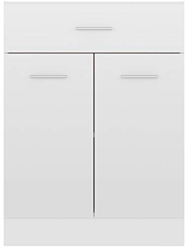 Festnight Armario Bajo de Cocina | Armario de Cocina | Mueble de Cocina | Aparador Armario | Armario de Salon Blanco con Brillo 60x46x81,5 cm