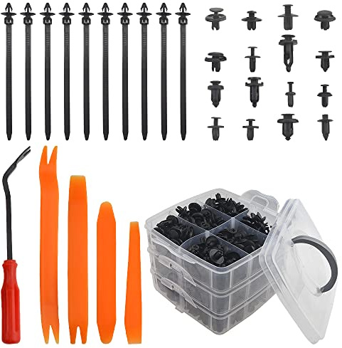 WMYCONGCONG Lot de 620 clips de fixation en plastique pour voiture - 16 tailles les plus populaires avec extracteur de clip pour Toyota GM Ford Honda Acura Chrysler